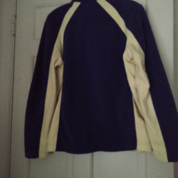 Sports Savy Blue and Yellow Fleece Zippered Jacket Size L - Picture 3 of 3